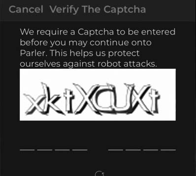 Parler CAPTCHA example image